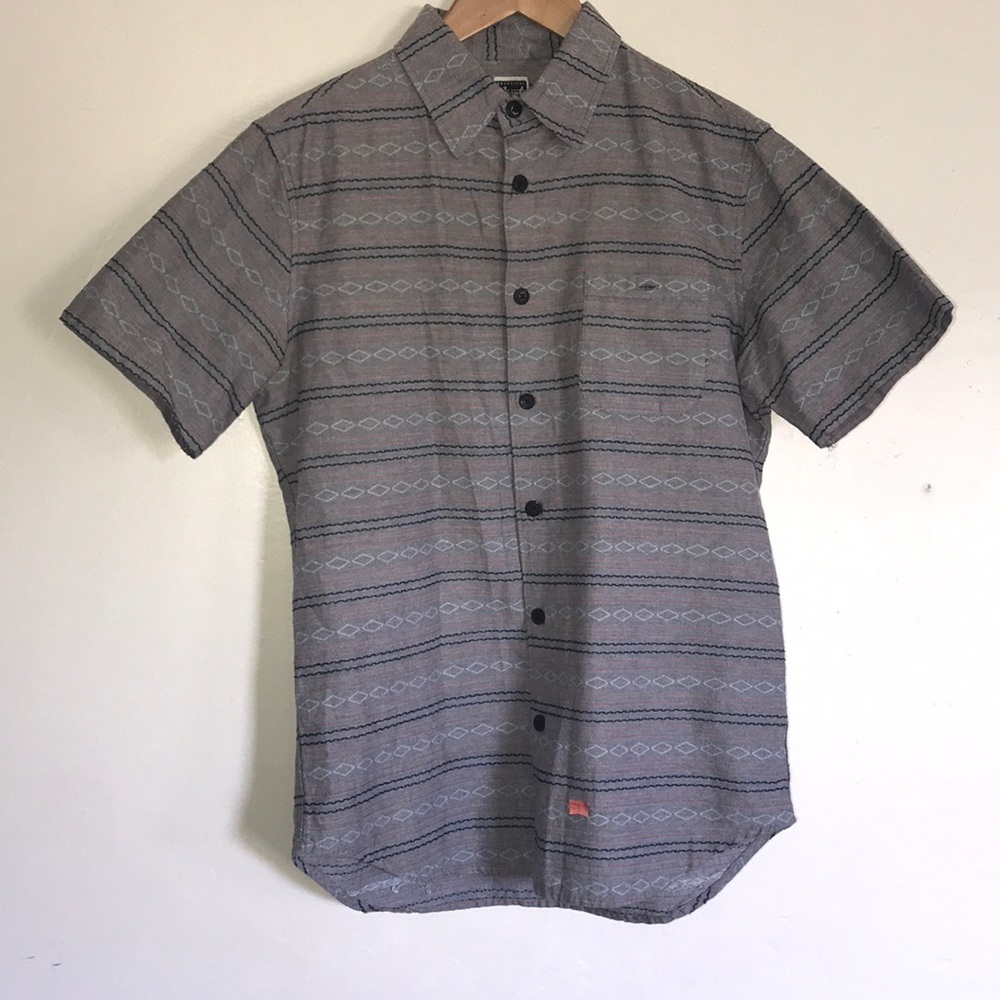Gray button down with patterns